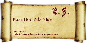 Muzsika Zádor névjegykártya